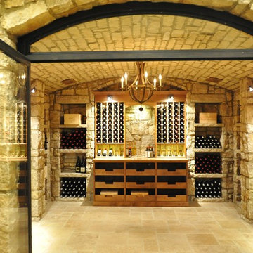 Memphis Tennessee Custom Glass Wine Cellar Stone Traditional Wine Room