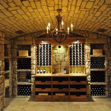 Memphis Tennessee Custom Glass Wine Cellar Stone Traditional Wine Room