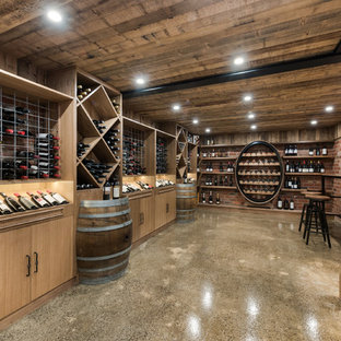 Country wine cellar in Geelong with concrete floors and diamond bins.