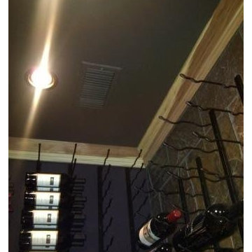 Metal Racks and Air Vent on the Ceiling Memphis Wine Cellar Installation