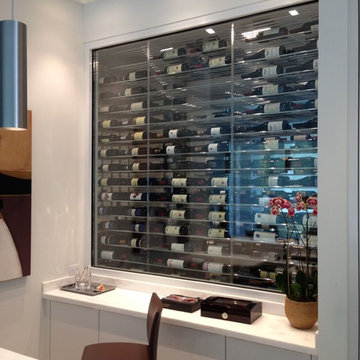 Modern Glass Wine Cellar & Kitchen