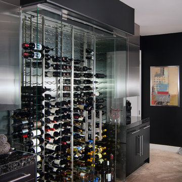 Modern Glass Wine Wall Cellar