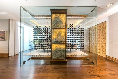 Inspiration for a modern wine cellar remodel in Austin