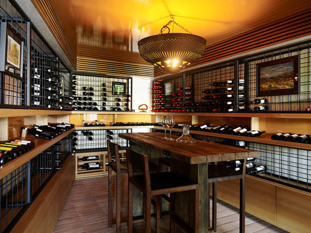 Rustic Wine Cellar by Sarah Davison Interior Design