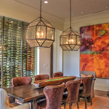 Newport Beach, California Luxury Wine Room Glass Front Modern Custom Wine Cellar