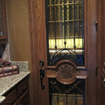 Oak and Wrought Iron Custom Wine Cellar Door TX