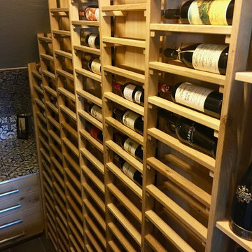 Oak Wine Cellar with Italian Tile