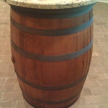 Painted wine barrels