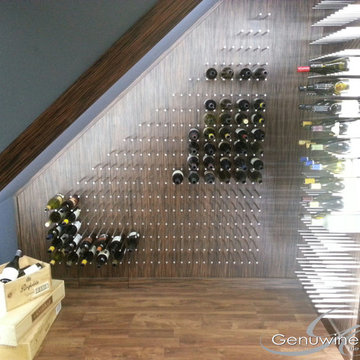 PEG System - Under Stairs Wine Bottle Display | Stainless Steel Wine Racking by