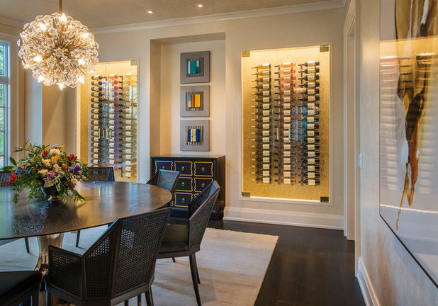 Transitional Wine Cellar by Winslow Interiors
