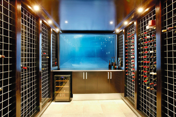 Contemporary Wine Cellar by Lazaway Pool and Spas