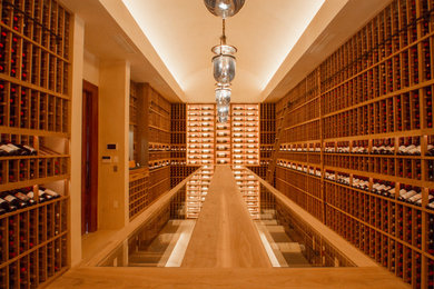 Inspiration for a huge craftsman ceramic tile wine cellar remodel in San Francisco with storage racks