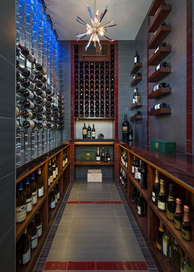 Transitional Wine Cellar by Dallas Design Group, Interiors