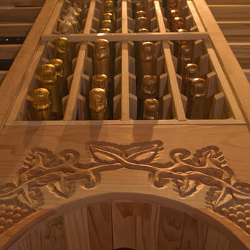 Residential Wine Cellar Design Michigan, Featuring an Arch Display