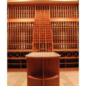Residential Wine Cellar Los Angeles Waterfall Display