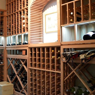 Right Wall View of the Laguna Beach Residential Wine Cellar CA