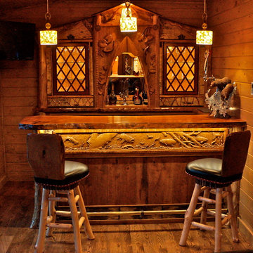 Rustic home bar room