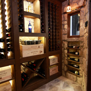 Rustic Raw Wood Wine Cellar