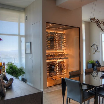 San Diego California Downtown Contemporary Glass Enclosed Custom Wine Cellar