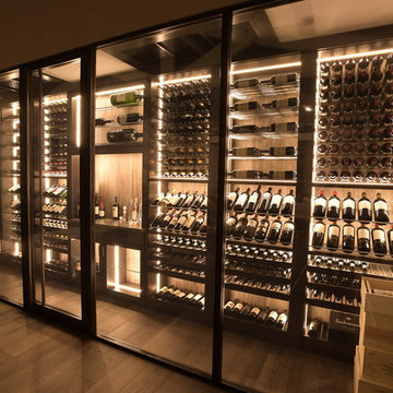 San Juan Capistrano Glass Contemporary Modern Wine Cellar Wine Wall Wine Room