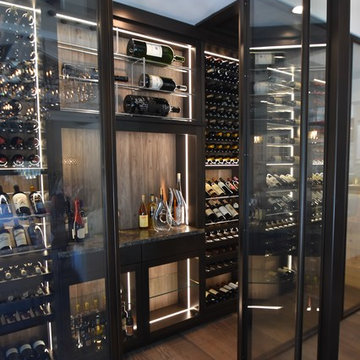 San Juan Capistrano Glass Contemporary Modern Wine Cellar Wine Wall Wine Room