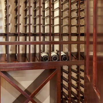 Small wine cellar built into former closet