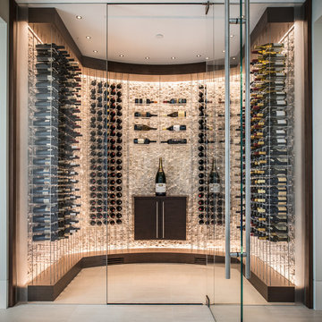 Soft Contemporary Wine Cellar