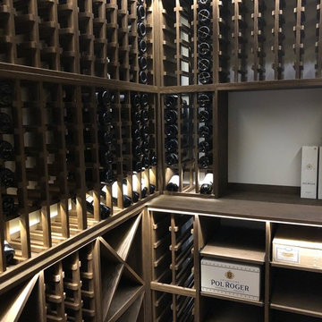 Solid Oak wine room in residential home in London, storing over 1150 bottles!