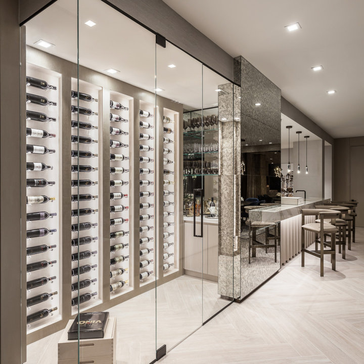 75 Beautiful Wine Cellar Ideas and Designs - December 2023 | Houzz UK - Exquisite High End Penthouse With Fine Wine Cellar