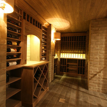 Traditional Basement Wine Cellar