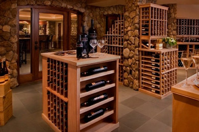 Wine cellar - traditional wine cellar idea in Los Angeles