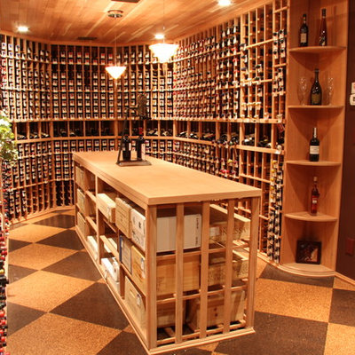 Elegant wine cellar photo in Salt Lake City with storage racks