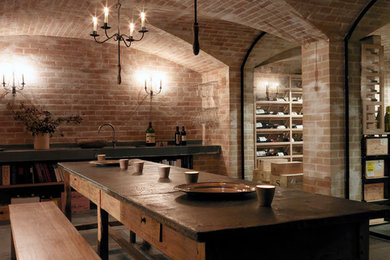 Example of a farmhouse wine cellar design in London