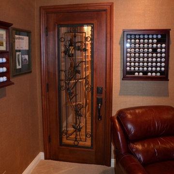Tuscany-Style Alder Custom Wine Cellar Door Orange County