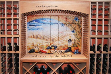 Tuscany Window  Tile Mural in wine cellar