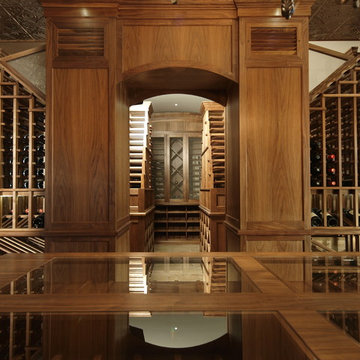 Two-Room Modern Day Castle Wine Cellar | Premium Wood Wine Cellar by Genuwine Ce