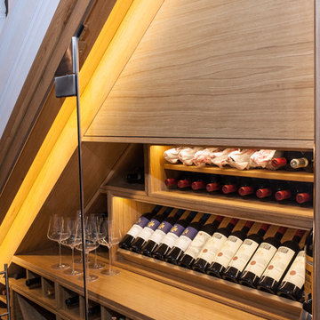 Under Stair Wine Wall with Humidity Control Technology