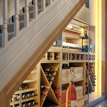 Under Stair Wine Wall with Humidity Control Technology