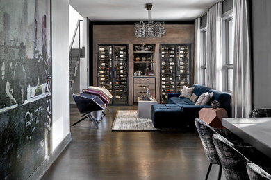 Example of a mid-sized minimalist wine cellar design in Chicago