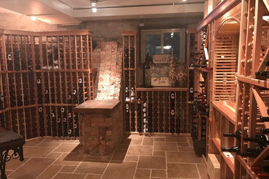 Inspiration for a mid-sized wine cellar remodel in Salt Lake City with storage racks