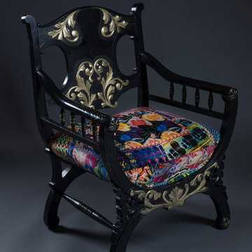Vibrant King's Chair and custom pillow