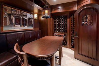 Wine cellar - mid-sized rustic wine cellar idea in Chicago with storage racks