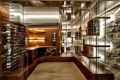 Wine cellar - modern wine cellar idea in Montreal