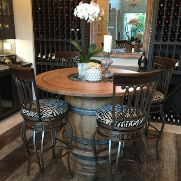 Wine barrel table