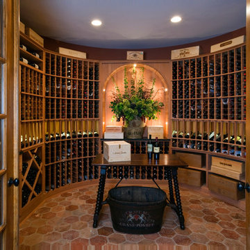 Wine Cellar and Tasting Room with French Quarter Tuscan Cotto Tiles