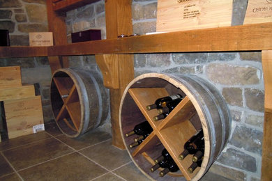 Wine cellar - cottage wine cellar idea in Vancouver