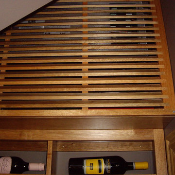 Wine Cellar Cooling Texas Unit with a Mahogany Cover