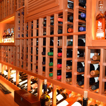 Display Row with LED Installed by Expert California Wine Cellar Contractors