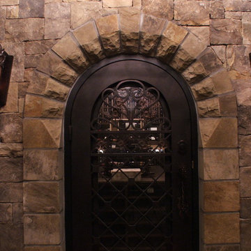 Wine Cellar Door with Decorative Design