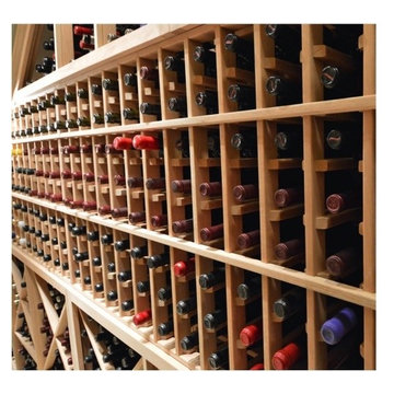Wine Cellar Racks Made from Unfinished Redwood by San Antonio Builders
